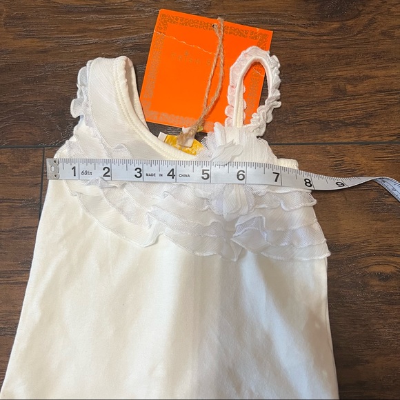 NWT Trish Scully off white sleeveless top with flower detail - Picture 8 of 9
